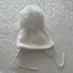 Satila Cozy white Pom-Pom Hat for Kids with fleece lining